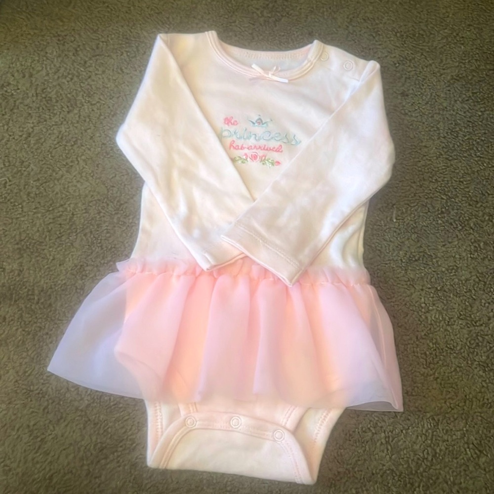 Newborn Pink Onesie with Tutu long sleeve